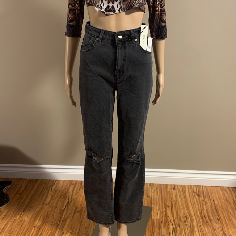 Rolla's Original Straight Brad Black Worn Jeans Women's Size 27 New with Tags